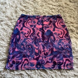 BP Pink and Purple Marble Pencil Skirt